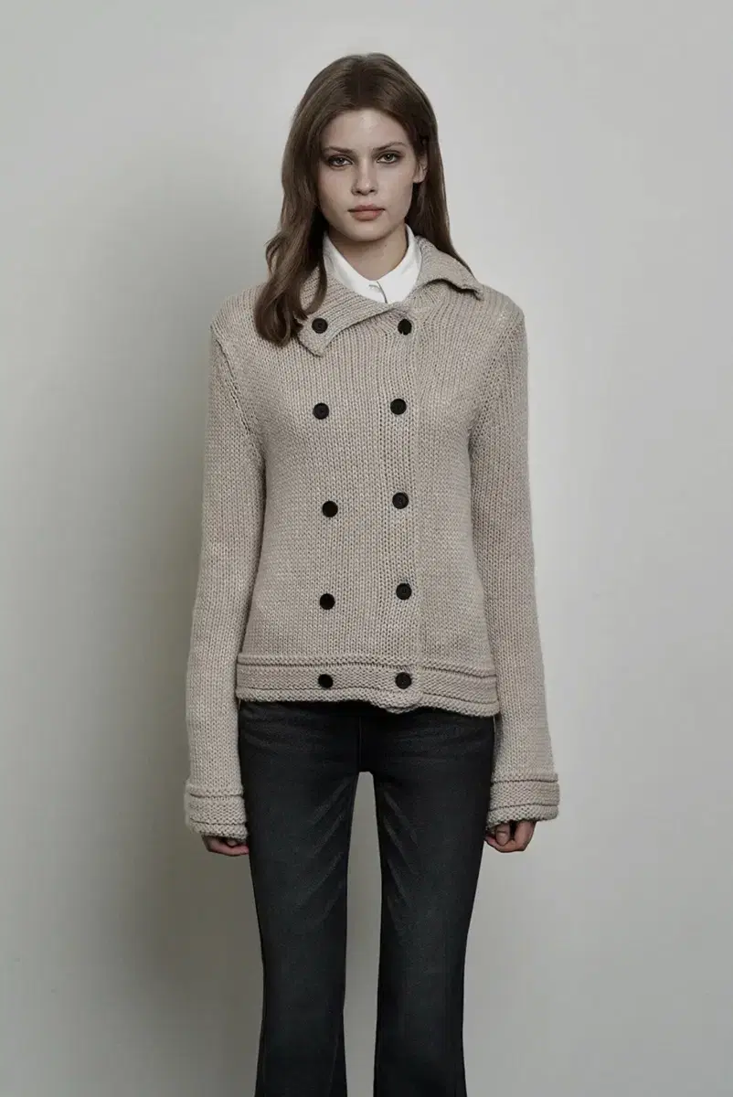 (무배) <시너진> DOUBLE BUTTON KNIT CARDIGAN